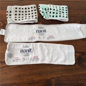 Nanit Baby Breathing Wear Band and Swaddle Set - White and Mint 1 0-3m 3 3-24m